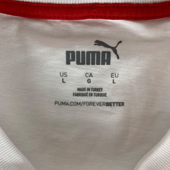 Puma F1 White Short Sleeve Crewneck Shirt Mens Large - Picture 4 of 5